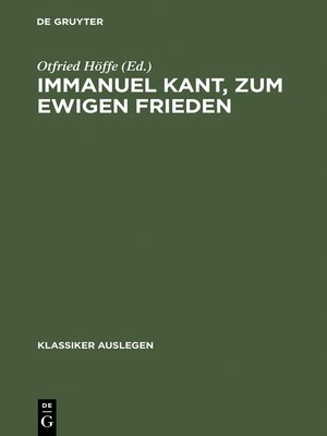 cover image of Immanuel Kant, zum ewigen Frieden